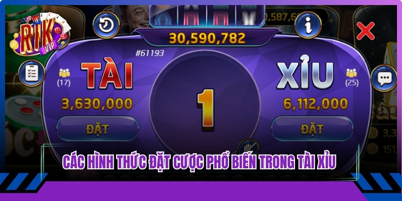 Các hình thức đặt cược phổ biến trong luật chơi tài xỉu Rikvip