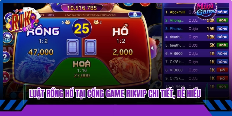 Luật rồng hổ tại cổng game Rikvip chi tiết, dễ hiểu cho bạn mới